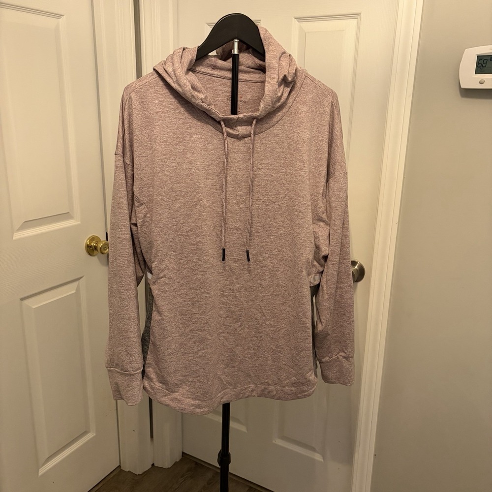 Tangerine Active Pullover Mock Neck‎ Hoodie Jacket Women Size LG Lavender & Grey
